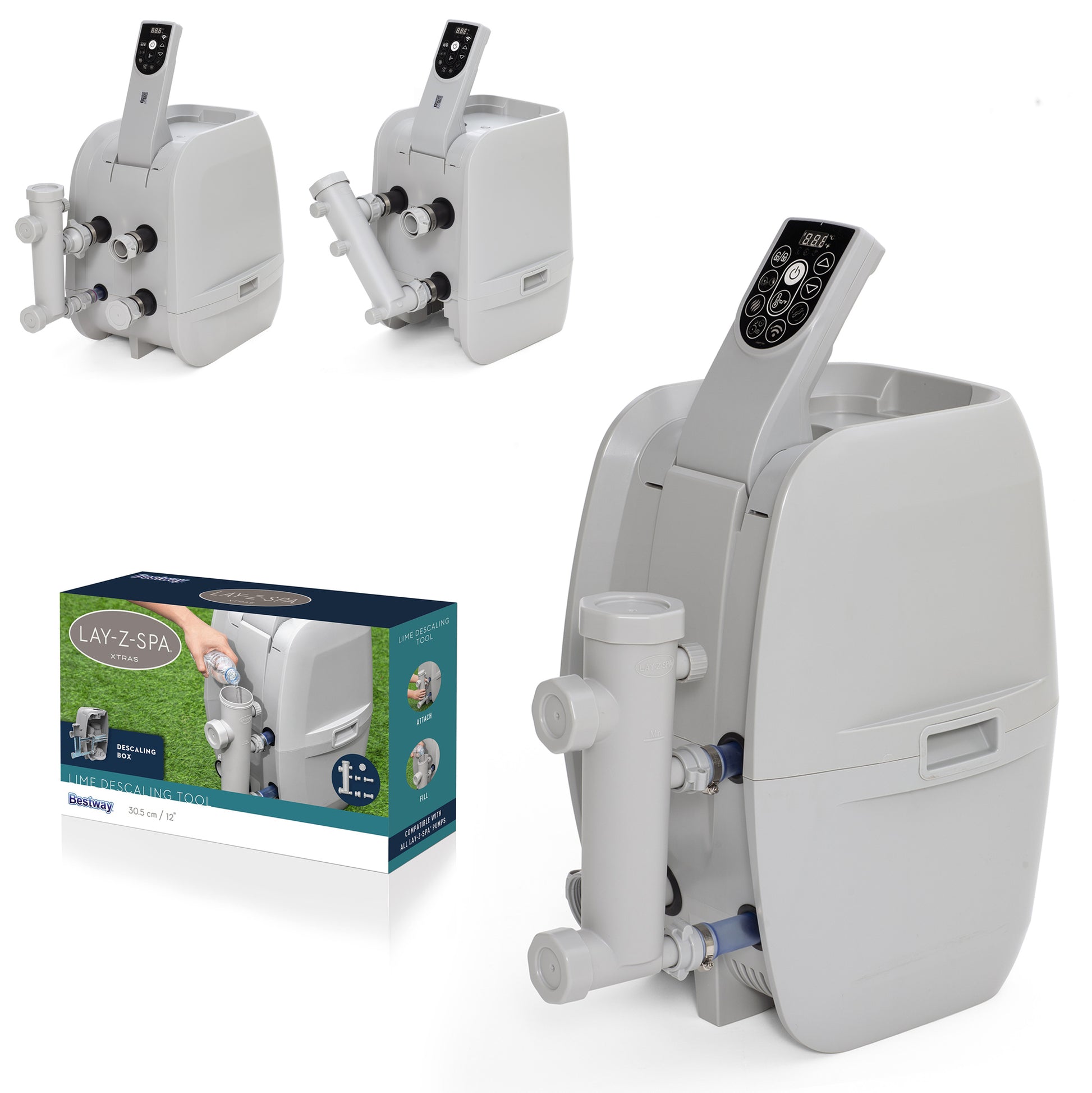 Lay-Z-Spa Descaler connected to hot tub pump