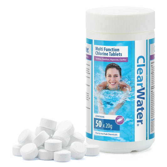 Clearwater Multifunction Chlorine Tablets – 1kg | Hot Tub & Pool Sanitiser