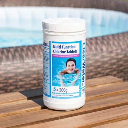 Clearwater Multifunction Chlorine Tablets – 1kg | Hot Tub & Pool Sanitiser