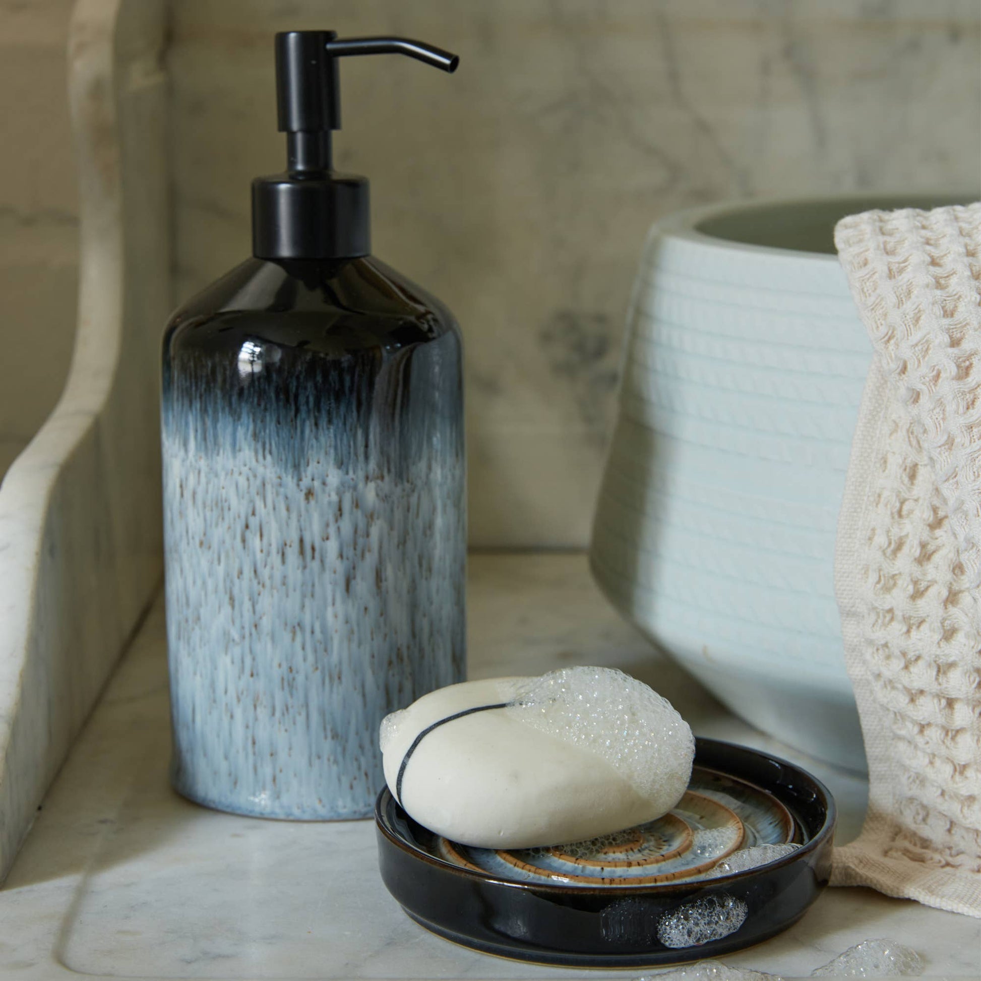 DENBY STONEWARE HALO SOAP DISPENSER - RW Home & Garden