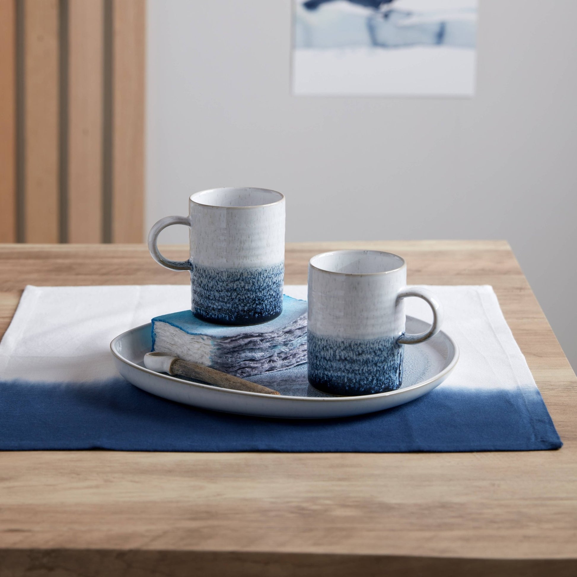 DENBY STONEWARE KILN BLUE RIDGED MUG - RW Home & Garden