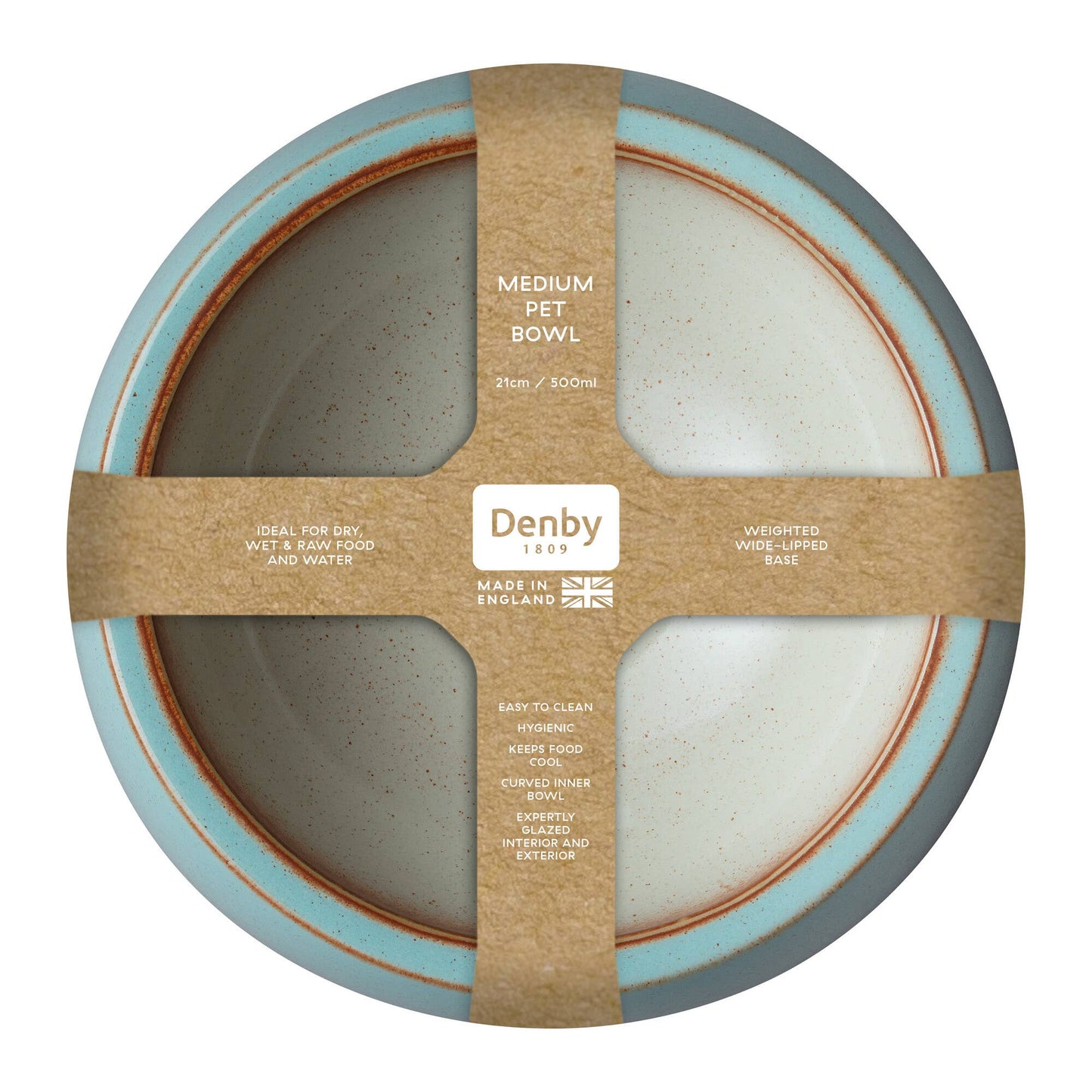 DENBY STONEWARE PAVILION BLUE MEDIUM PET BOWL - RW Home & Garden