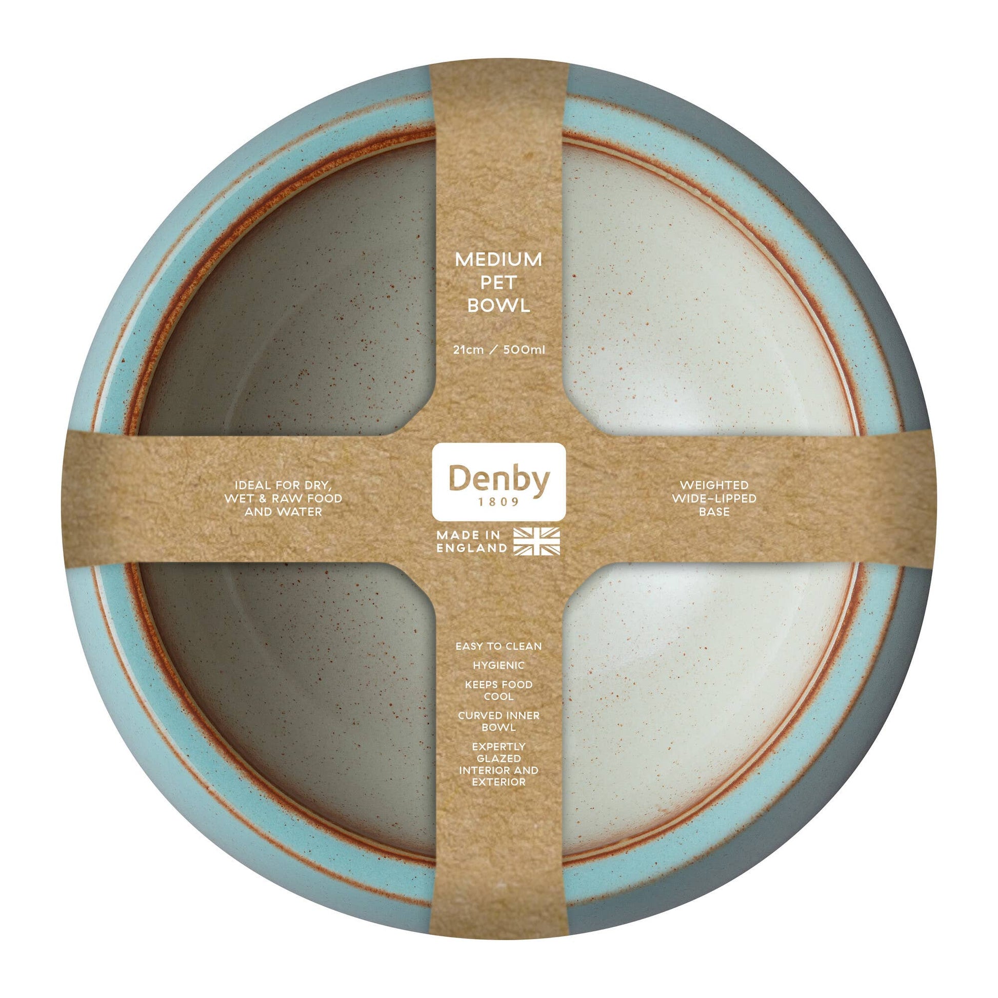 DENBY STONEWARE PAVILION BLUE MEDIUM PET BOWL - RW Home & Garden